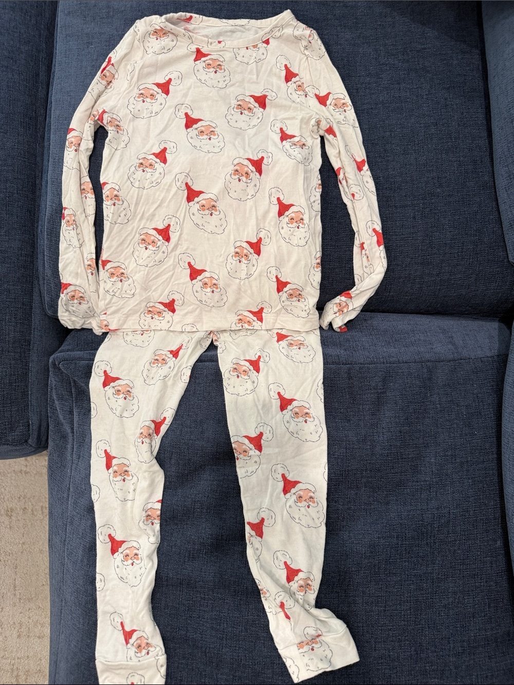 Pink Chicken White Santa Face Bamboo Pajamas